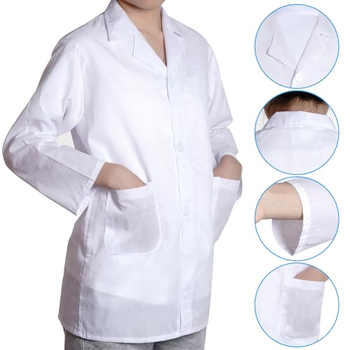 mifengda Doctor Scientist Lab Coat for Kids Children Doctor Costume Dress Up Coat for Boys Girls Halloween Costume Role Play - Image 5