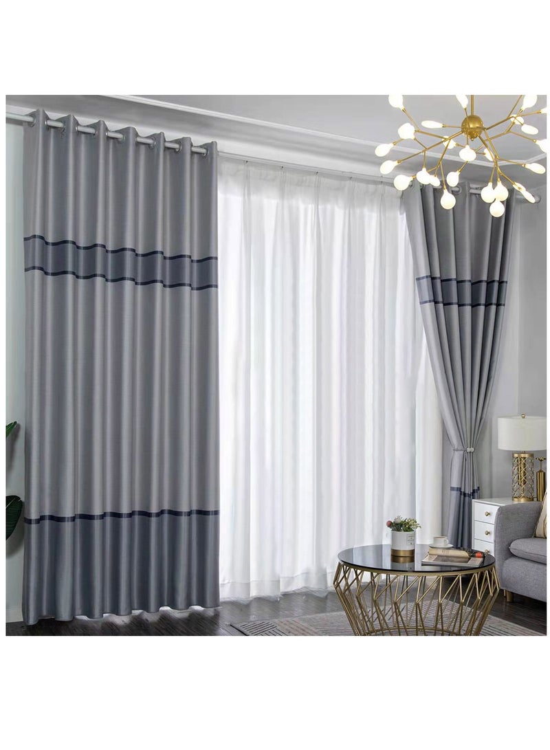 GOLDEN MILLION - Grommet Blackout Window Curtains Noise Reduction Window Drapes Thermal Insulated Darkening Curtains 1 Panel - Image 1