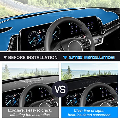 Autorder Dashboard Cover Mat for 2023 2024 2025 Kia Sportage Accessories Dash Cover Flannel Dash Mat Sunshade Glare UV Rays Protector - Image 3