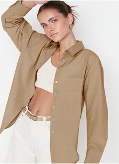 trendyol Shirt - Brown - Oversize  - Image 3
