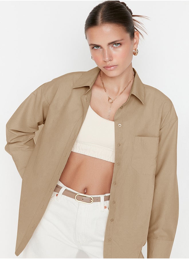trendyol - Shirt - Brown - Oversize - Image 1