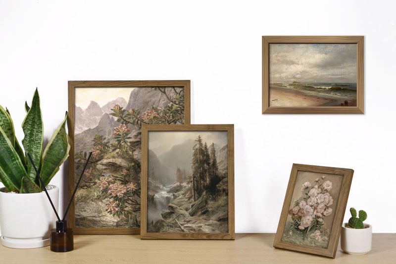 ANERZA 16 PCS Framed Vintage Wall Art Decor, French Country Farmhouse Gallery Wall Frame Set Prints for Bedroom Bathroom, Rustic Landscape Posters for Living Room Aesthetic, Cottagecore Dorm Home Collage Kit - Image 5
