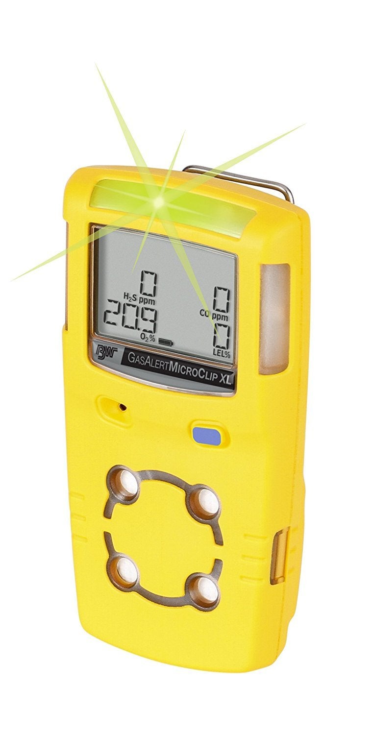 BW Technologies MCXL-XWHM-Y-NA GasAlertMicroClip XL 4 Gas Detector, CO, H2S, LEL and O2, Yellow - Image 2