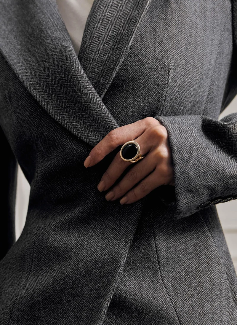 Lichi  Ring with contrasting oval inlay for Women | Best Price UAE