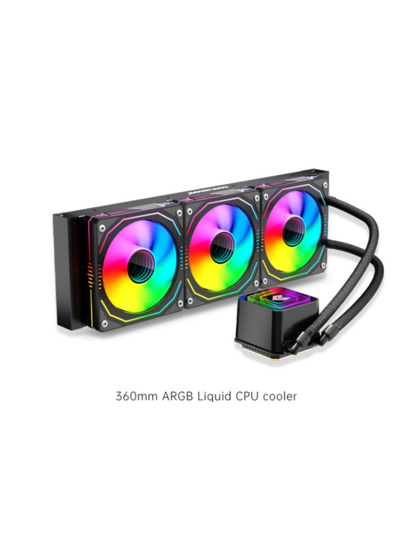DEEPCOOL - 360 digital display water cooling radiator computer ARGB temperature display lens multi-platform integrated CPU radiator - Image 1