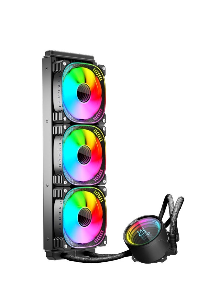 DEEPCOOL - 360 digital display water cooling radiator computer ARGB temperature display lens multi-platform integrated CPU radiator - Image 1