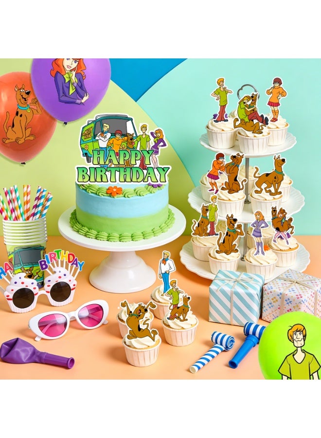 Scooby Doo Scooby-Doo Birthday Party Decorations for 10 Guests – 112pcs Scooby-Doo Party Tableware Set – Scooby-Doo Party Backdrop Balloon Banner Tablecloth Cake Toppers etc – Scooby-Doo Party Decoration Supplies - Image 4