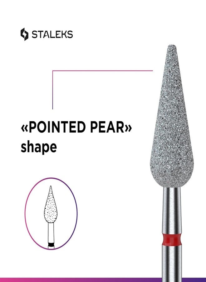 STALEKS PRO Expert Diamond Nail Drill Bit (Sharp Pear, Red) – Soft Abrasiveness for Cuticle, Sidewall, Epidermis Cleansing & Versatile Hardware Manicure/Pedicure - Image 4