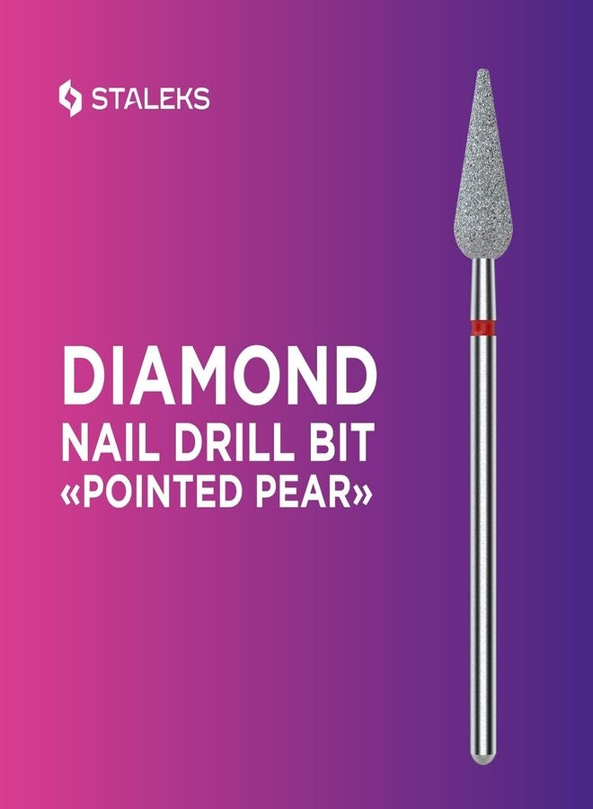 STALEKS PRO Expert Diamond Nail Drill Bit (Sharp Pear, Red) – Soft Abrasiveness for Cuticle, Sidewall, Epidermis Cleansing & Versatile Hardware Manicure/Pedicure - Image 3