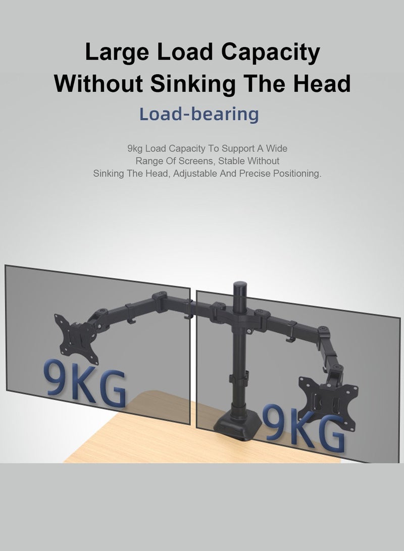 FlashHawk Dual Monitor Stand, Holds 2 Monitors up to 32 inch,VESA 75 * 75/100 * 100mm, Each Arm Holds up to 9 Kg Monitor Stand for Home Office - Image 2