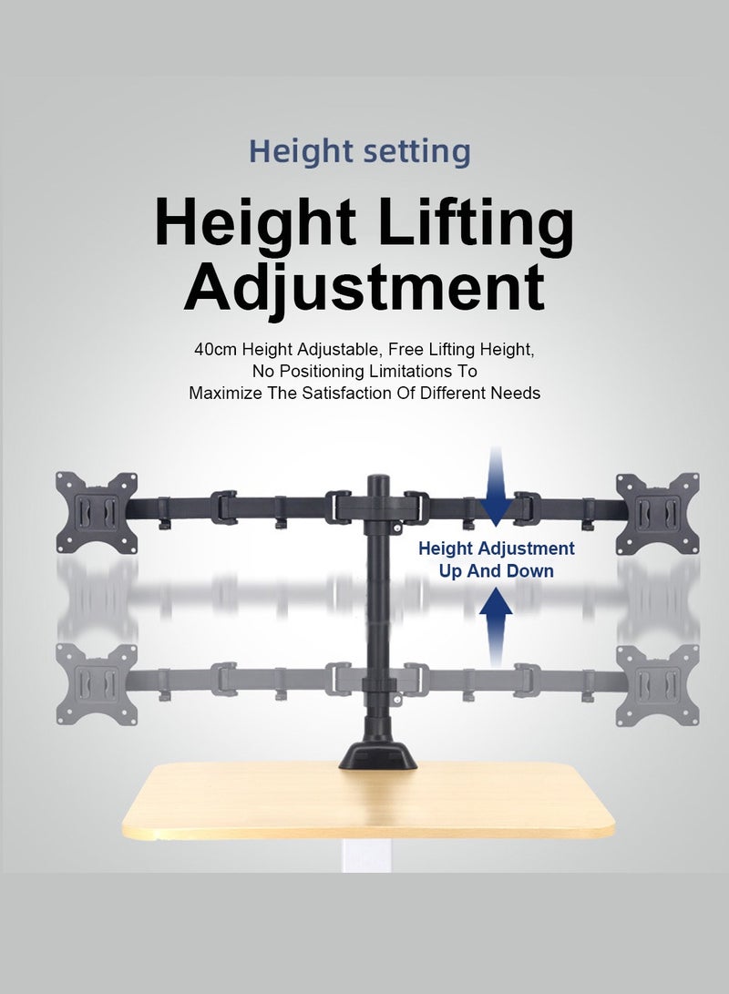 FlashHawk Dual Monitor Stand, Holds 2 Monitors up to 32 inch,VESA 75 * 75/100 * 100mm, Each Arm Holds up to 9 Kg Monitor Stand for Home Office - Image 5
