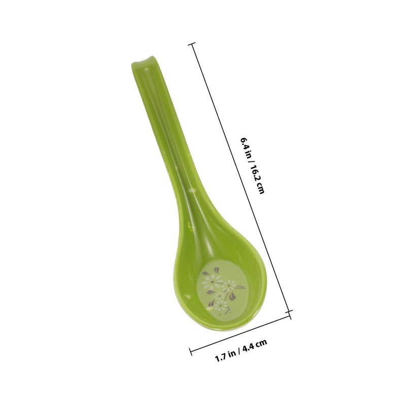 Heat Resistant Plastic Soup Spoons Set 3 Pieces Long Handle Imitation Ceramic - Image 3