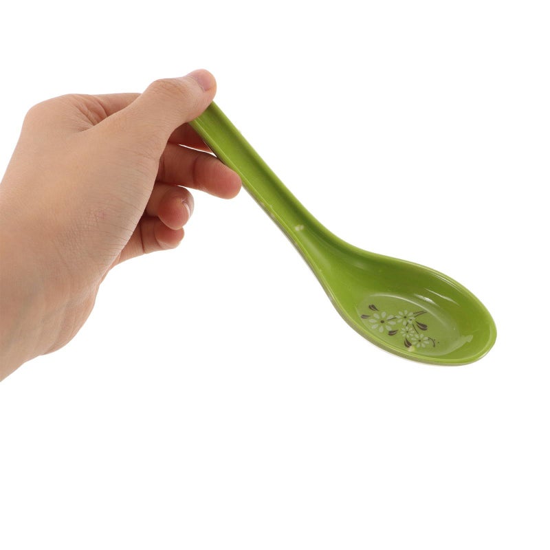 Heat Resistant Plastic Soup Spoons Set 3 Pieces Long Handle Imitation Ceramic - Image 4
