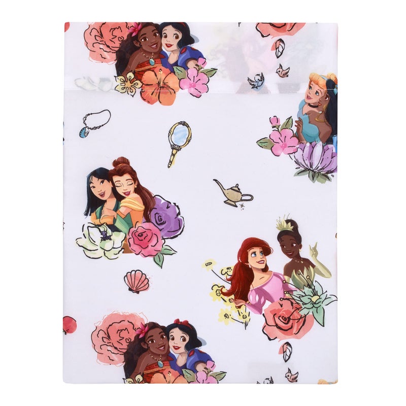 NoJo Disney Alice's Wonderland Bakery Tea Party Pink and Purple 4 Piece Toddler Bed Set - Comforter, Fitted Bottom Sheet, Flat Top Sheet, and Reversible Pillowcase - Image 4