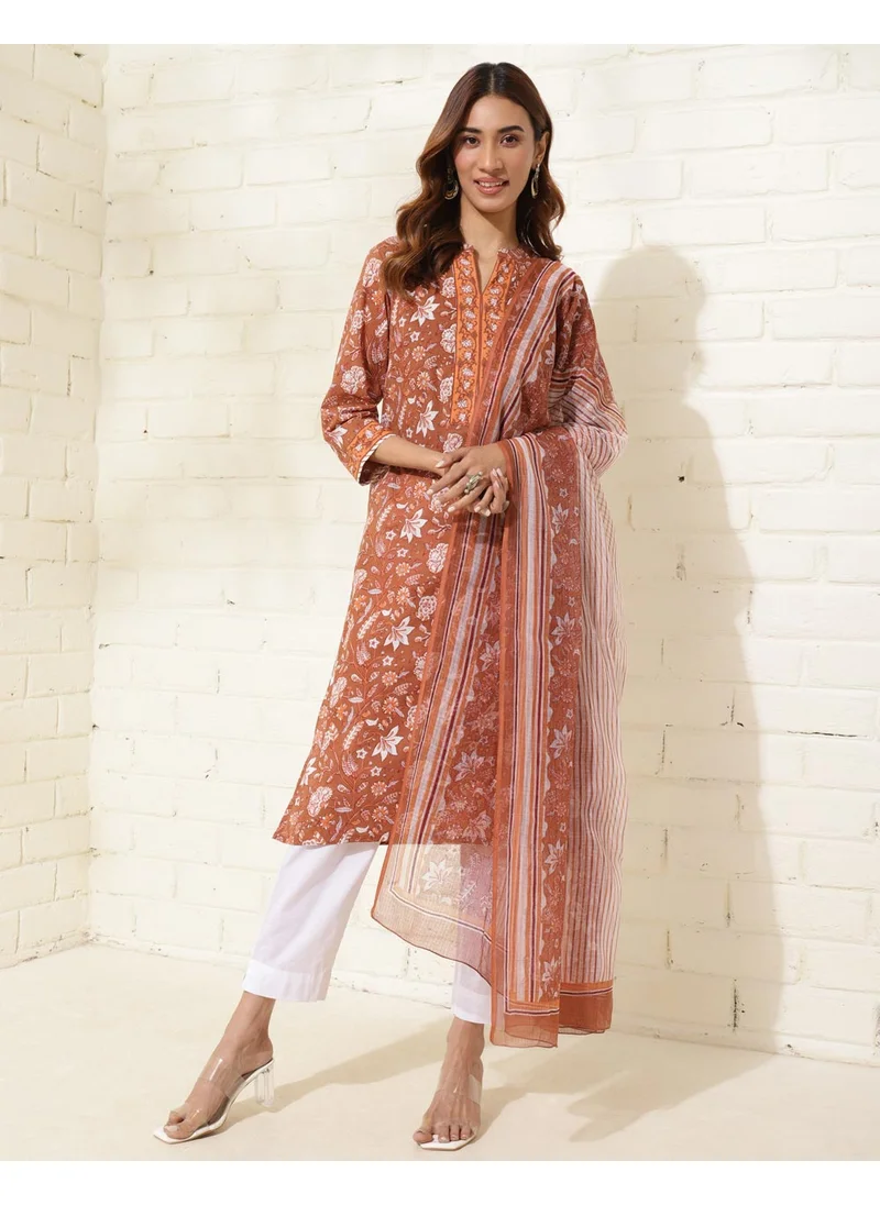Fabindia Printed Dupatta & Kurta Set