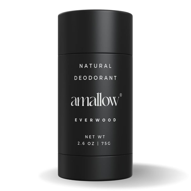 Amallow - Natural Deodorant - Aluminum Salt-Free, Tallow-Based, Baking Soda-Free, with Magnesium & Zinc - Long-Lasting Odor Protection - Handcrafted in the USA - 2.6 oz (Everwood) - Image 1