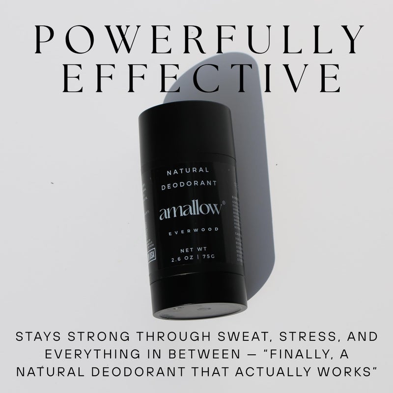 Amallow - Natural Deodorant - Aluminum Salt-Free, Tallow-Based, Baking Soda-Free, with Magnesium & Zinc - Long-Lasting Odor Protection - Handcrafted in the USA - 2.6 oz (Everwood) - Image 2