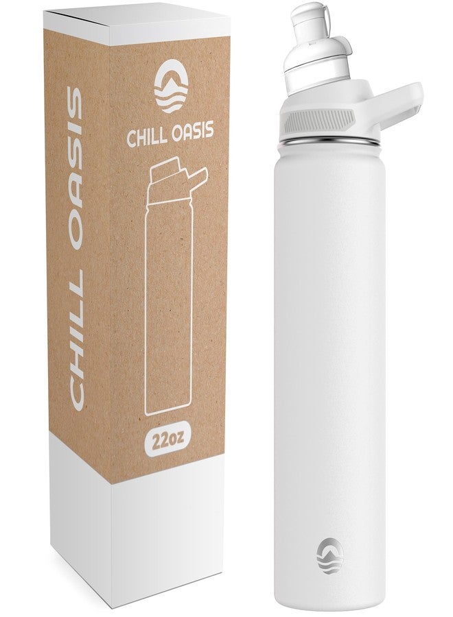 Chill Oasis Water Bottle | Fits Cirkul Water Bottle | BPA Free, Leak Proof, Insulated Stainless Steel, Dishwasher Safe (White, 22oz) - Image 1