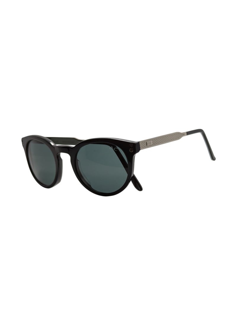 Armando Cavelli - Authentic Armando Cavalli sunglasses, crafted from carefully selected premium acetate for a luxurious look and longevity with extensive use. This model combines modernity and classic style, with a raw black acetate front and silver -plated metal temples to complete your luxury look. Comes with premium polymer lenses offer UV400 protection in a grey - Image 1