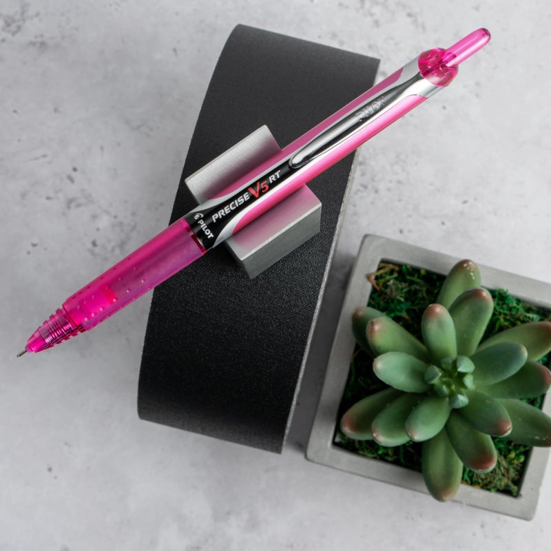 Pilot Precise V5 RT Refillable & Retractable Rolling Ball Pens, Extra Fine Point Pens, 0.5 mm, Vibrant, Pack of 8 - Ideal for School, Journaling & Office Writing - Image 2