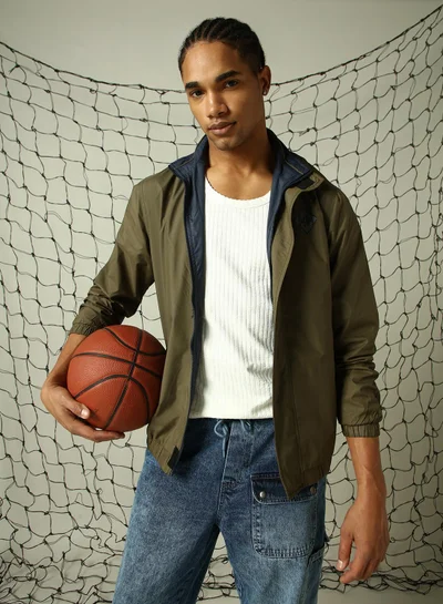 هوبرهولمي جاكيت رجالي أخضر بوليستر مقاس كبير