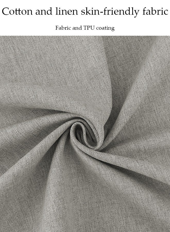 DUNISO Solid Color TPU Coated Cotton And Linen Round Tablecloth With Tassel Edge, Wear-Resistant, Dustproof, Waterproof And Oil-Proof, Suitable For Kitchen, Restaurant, Home, Terrace, Camping, Study, 110cm*110cm - Image 5