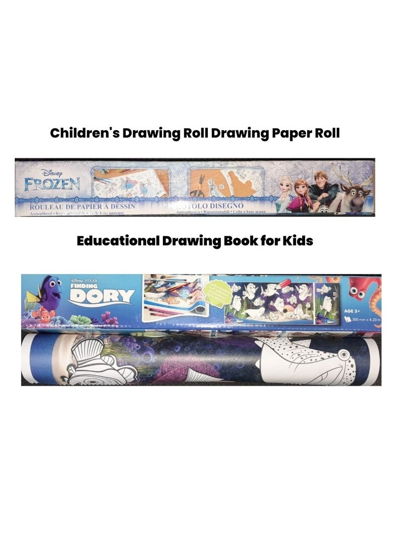 ديزني فروزن لفة رسم للأطفال، لفة ورق رسم، دهان داي، ورق رسم، ورق تعبئة، كتاب رسم تعليمي مبكر للأطفال  - Image 1