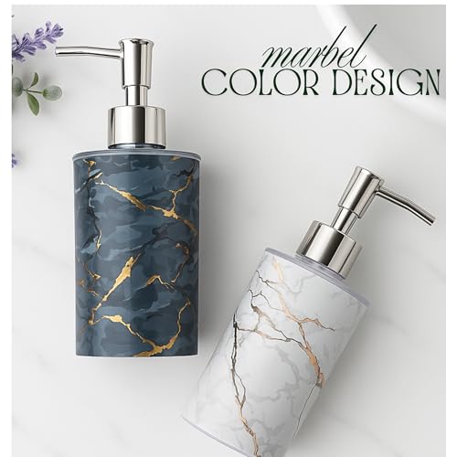 Emoh Roced Liquid Soap Dispenser 250ML – Refillable Unbreakable Plastic Bottle for Handwash, Sanitizer, Lotion, Shampoo – Bathroom, Kitchen, Sink, Shower, Wash Basin (Grey Marble, Pack of 1) - Image 5