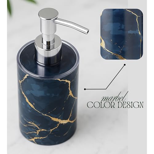 Emoh Roced Liquid Soap Dispenser 250ML – Refillable Unbreakable Plastic Bottle for Handwash, Sanitizer, Lotion, Shampoo – Bathroom, Kitchen, Sink, Shower, Wash Basin (Grey Marble, Pack of 1) - Image 4