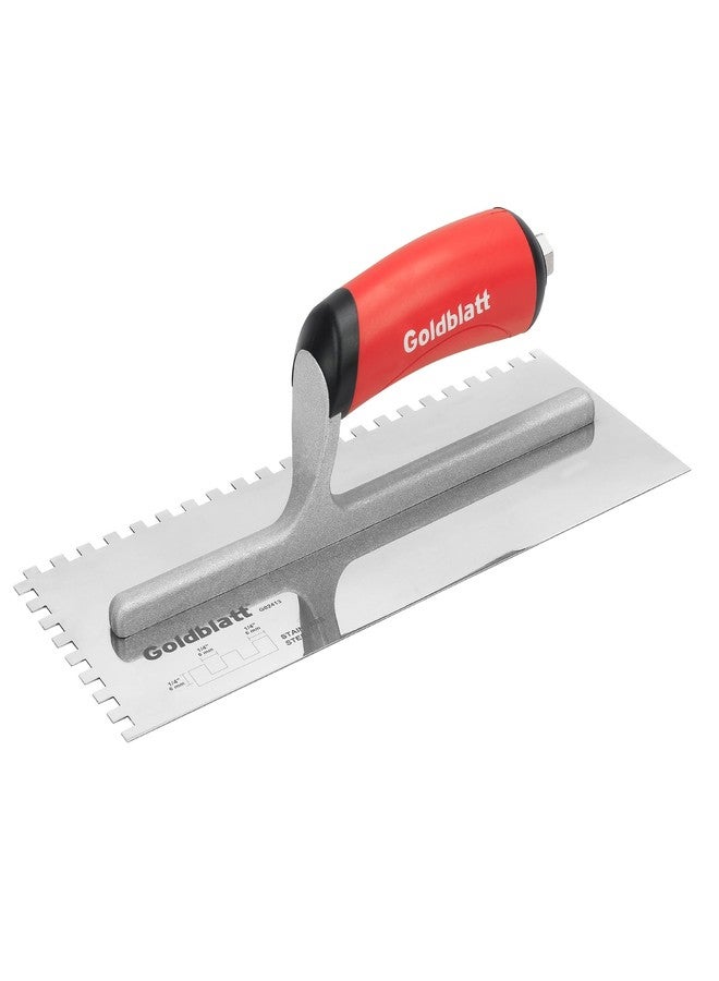 Goldblatt Trowel Pro Stainless Steel Square-Notch Trowel 1/4 in. x 1/4 in. x 1/4 in. - Image 2