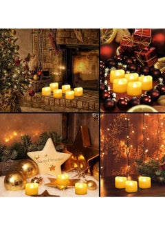 Generic Oria Led Candles Tea Lights, Flickering Flameless Candles, Realistic Battery Operated Fake Candle With Warm White Bulb Light For Christmas Decoration, Festivals, Weddings Propose Etc. (Pack Of 12)  - Image 2