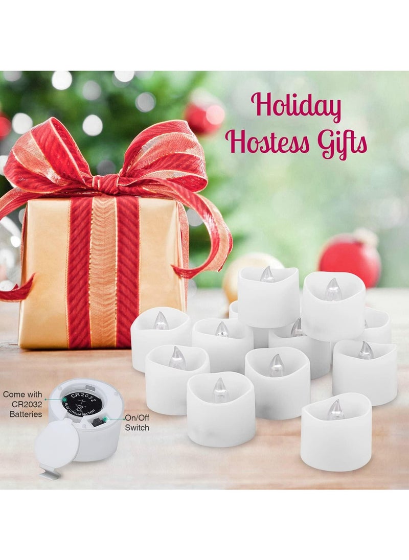 Generic - Oria Led Candles Tea Lights, Flickering Flameless Candles, Realistic Battery Operated Fake Candle With Warm White Bulb Light For Christmas Decoration, Festivals, Weddings Propose Etc. (Pack Of 12) - Image 1