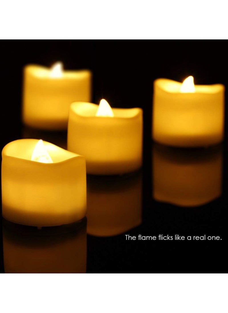 Generic - Oria Led Candles Tea Lights, Flickering Flameless Candles, Realistic Battery Operated Fake Candle With Warm White Bulb Light For Christmas Decoration, Festivals, Weddings Propose Etc. (Pack Of 12) - Image 1