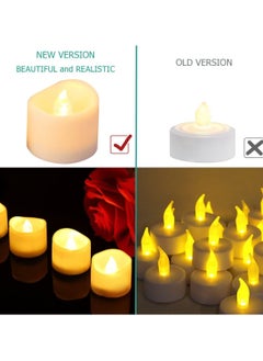Generic Oria Led Candles Tea Lights, Flickering Flameless Candles, Realistic Battery Operated Fake Candle With Warm White Bulb Light For Christmas Decoration, Festivals, Weddings Propose Etc. (Pack Of 12)  - Image 3