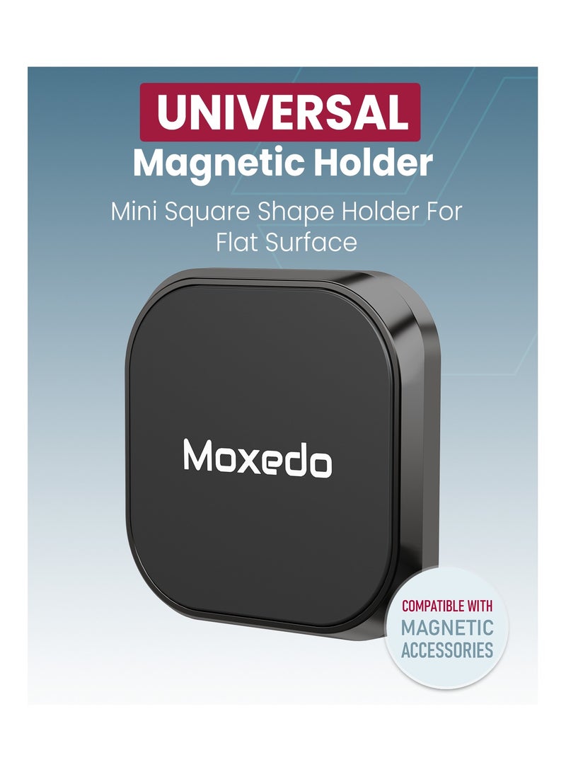 Moxedo Moxedo Universal Magnetic Holder Mini Square Shape Holder for Flat Surface Strong Adhesive with Metal Plates for Dashboard, Desk , Home and Indoor  - Image 3