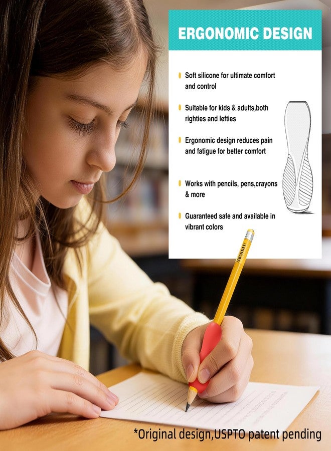 ELETIUO 6-Pack Pencil Grips,Ergonomic Triangular Design with Guiding Grooves Corrects Grip,Soft Silicone & Non-Slip Texture,Universal Fit for Kids&Adults Left/Right Handed Writing,Drawing - Image 5