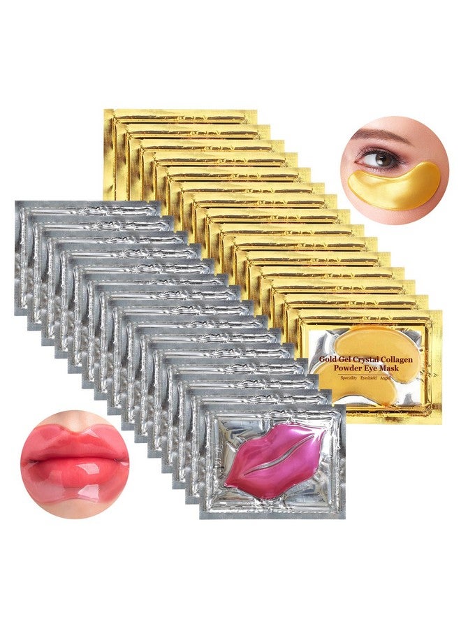 Jakuva Jakuva 30 Pairs Lip Masks & Eye Masks,Gold Under Eye Patches for Puffy Eyes,Pink Lip Masks Skincare,Moisturizing Lip & Eye Skin,Anti-Aging,Reducing Fine Lines,Nourishing for Face Care - Image 1