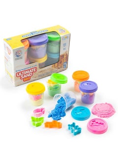 RATNA'S RATNA'S 6in1 Ultimate Sand Having 6 Tubs of Different Color Sand (70g Each) & 18 Moulds, Smooth, Non Sticky Kinetic Sand Kit Activity Toys for Kids (Assorted Colours)  - Image 1
