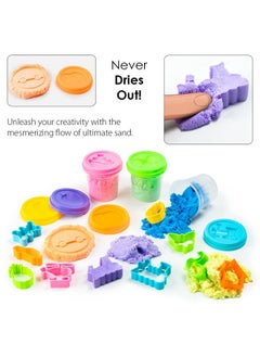 RATNA'S RATNA'S 6in1 Ultimate Sand Having 6 Tubs of Different Color Sand (70g Each) & 18 Moulds, Smooth, Non Sticky Kinetic Sand Kit Activity Toys for Kids (Assorted Colours)  - Image 2