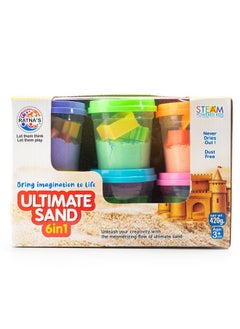 RATNA'S RATNA'S 6in1 Ultimate Sand Having 6 Tubs of Different Color Sand (70g Each) & 18 Moulds, Smooth, Non Sticky Kinetic Sand Kit Activity Toys for Kids (Assorted Colours)  - Image 5
