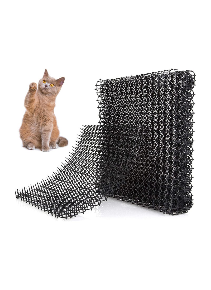 SYOSI - Cat Repellent Outdoor, Cat Scat Mat (Set of 10) 16 X 13 Inch Square, Cat Deterrent Mat with 1 inch Plastic Spikes, Cat Spike Mat, Cat Scratch Deterrent 13ft Coverage, Cat Deterrent Indoor & Outdoor - Image 1