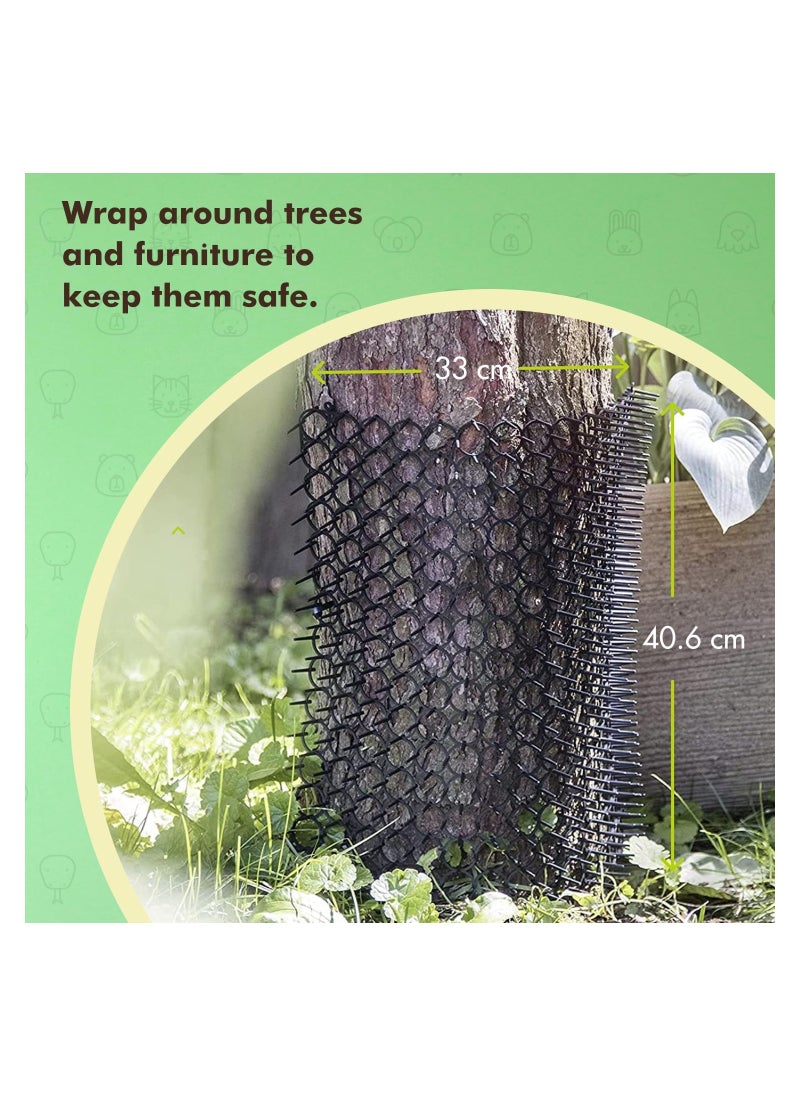 SYOSI - Cat Repellent Outdoor, Cat Scat Mat (Set of 10) 16 X 13 Inch Square, Cat Deterrent Mat with 1 inch Plastic Spikes, Cat Spike Mat, Cat Scratch Deterrent 13ft Coverage, Cat Deterrent Indoor & Outdoor - Image 1