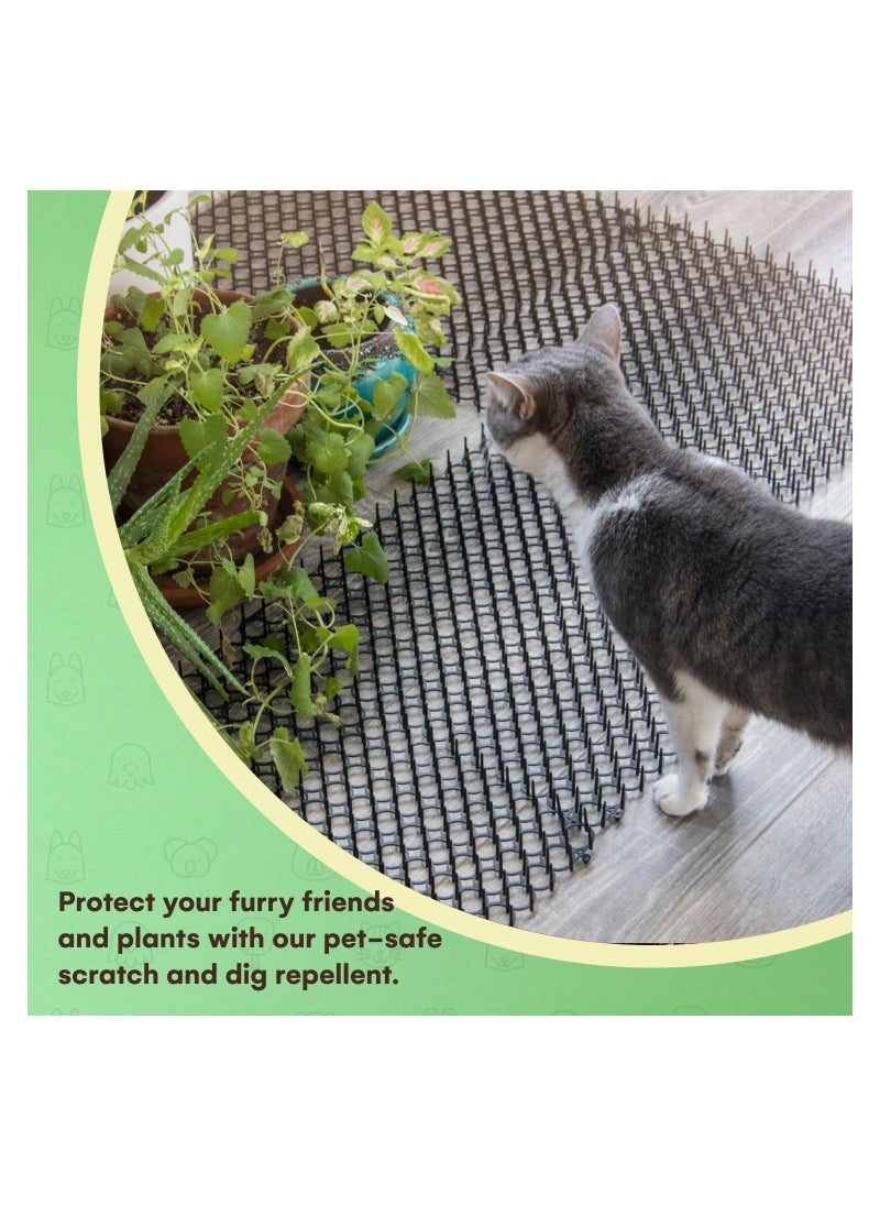 SYOSI - Cat Repellent Outdoor, Cat Scat Mat (Set of 10) 16 X 13 Inch Square, Cat Deterrent Mat with 1 inch Plastic Spikes, Cat Spike Mat, Cat Scratch Deterrent 13ft Coverage, Cat Deterrent Indoor & Outdoor - Image 1