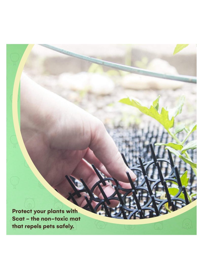 SYOSI - Cat Repellent Outdoor, Cat Scat Mat (Set of 10) 16 X 13 Inch Square, Cat Deterrent Mat with 1 inch Plastic Spikes, Cat Spike Mat, Cat Scratch Deterrent 13ft Coverage, Cat Deterrent Indoor & Outdoor - Image 1