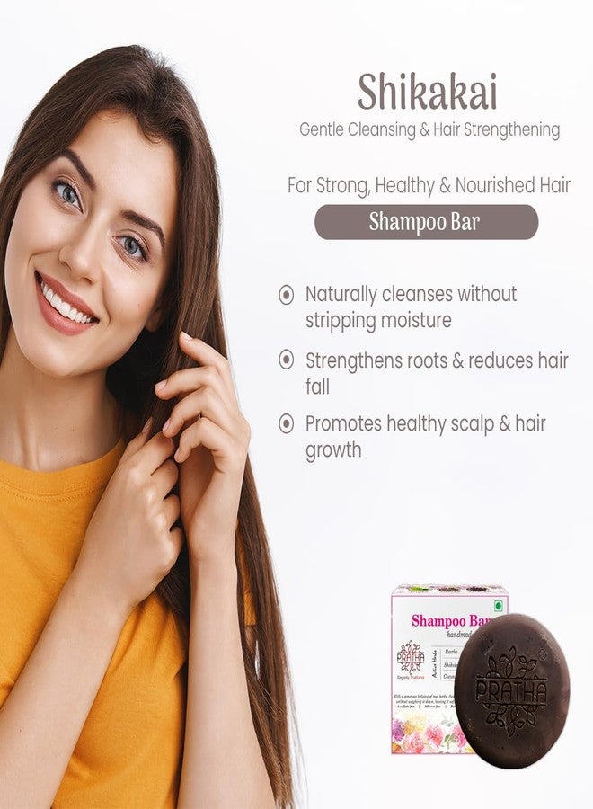 Pratha Natural Shampoo Bar Pack of 2 (100gm*2) - Shikakai Reetha Amla Bhringraj Coconut Milk Hibiscus - 200gm - Image 3