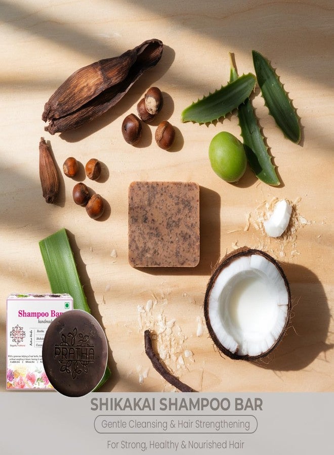 Pratha Natural Shampoo Bar Pack of 2 (100gm*2) - Shikakai Reetha Amla Bhringraj Coconut Milk Hibiscus - 200gm - Image 5