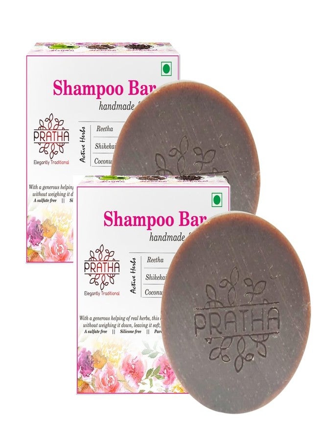 Pratha Natural Shampoo Bar Pack of 2 (100gm*2) - Shikakai Reetha Amla Bhringraj Coconut Milk Hibiscus - 200gm - Image 2