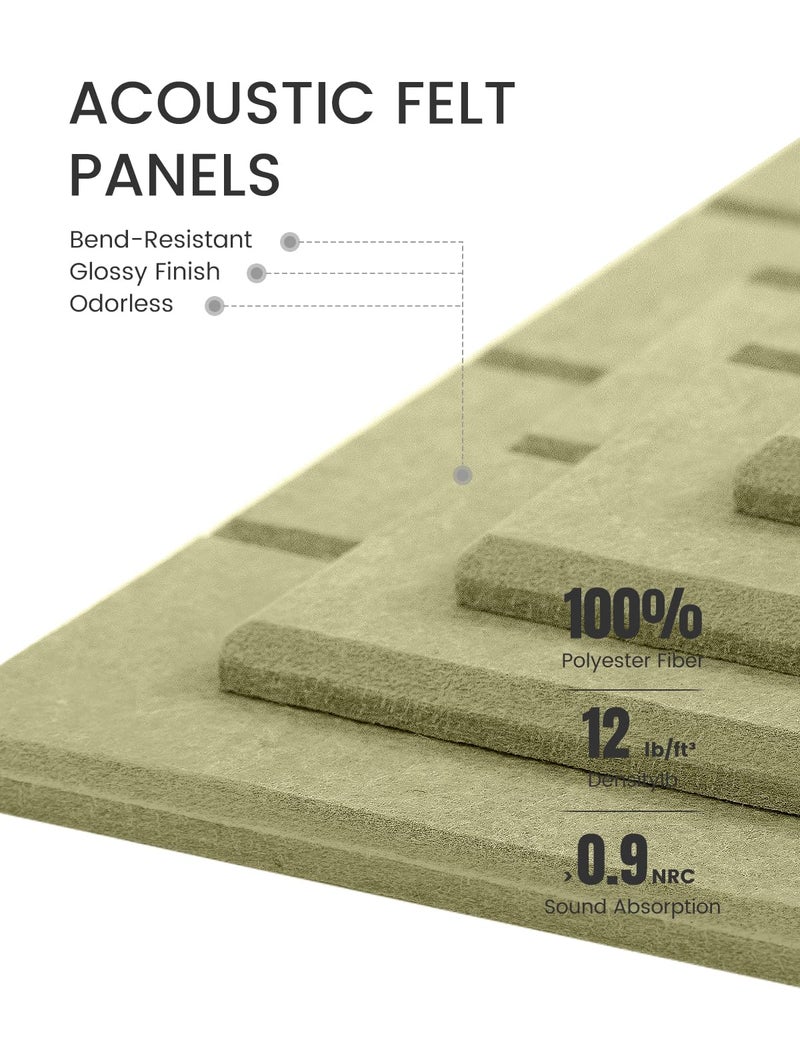 Fluxynara Large Felt Bulletin Board 48" x 36" Cork Board Alternative-12 Pack with 70 Safe Removable Adhesive Tabs, Cork Boards for Walls Cork Board for Home Office Classroom Pin Board (Olive Green) - Image 4