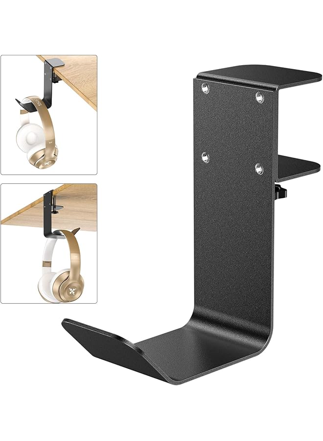 Clamp On Under Desk Headphone Holder/Backpack Hook/Pc Gaming Headset Headphone Hanger Mount Provides A Convenient Place To Hang Headsets Or Bags - Image 1