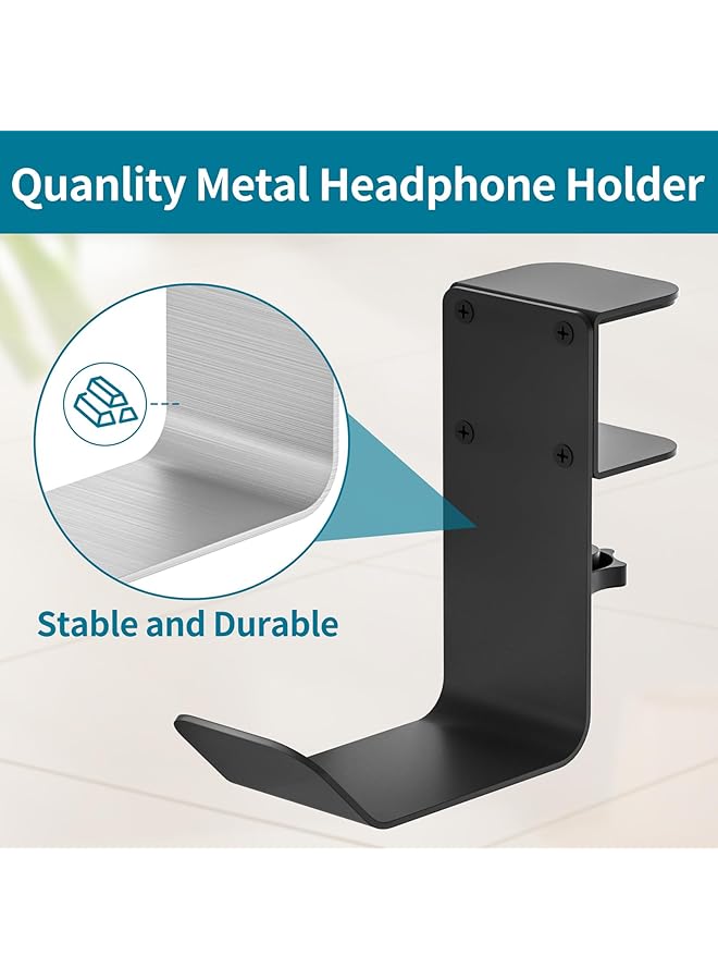 Clamp On Under Desk Headphone Holder/Backpack Hook/Pc Gaming Headset Headphone Hanger Mount Provides A Convenient Place To Hang Headsets Or Bags - Image 4